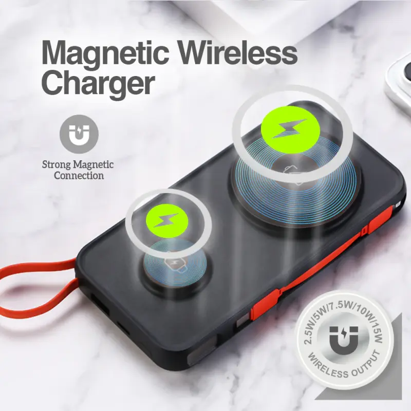 ESTACIÓN DE BATERÍA EXTERN MAGNÉTICA 4-EN-1 ST10 DE 1000MAH CON CABLE INTEGRADO ARGPB1164
